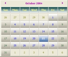Calendar ActiveX control screenshot