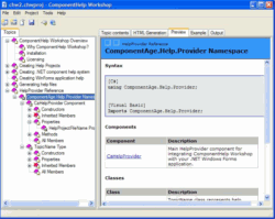ComponentHelp Workshop screenshot