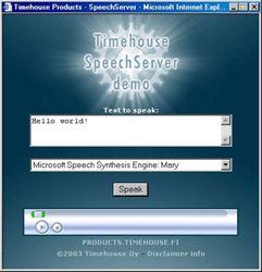 Timehouse SpeechServer screenshot